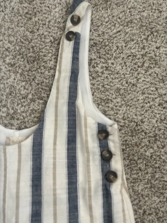 Altar’d State Striped Mini Overall Dress Adjustable Straps Size Small - Picture 2 of 5